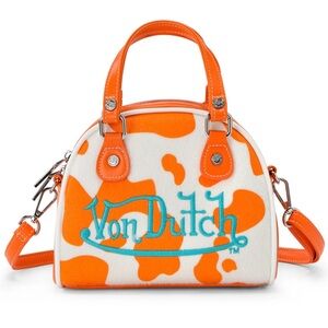 Von Dutch Orange and White Mini Bag with Playful Design